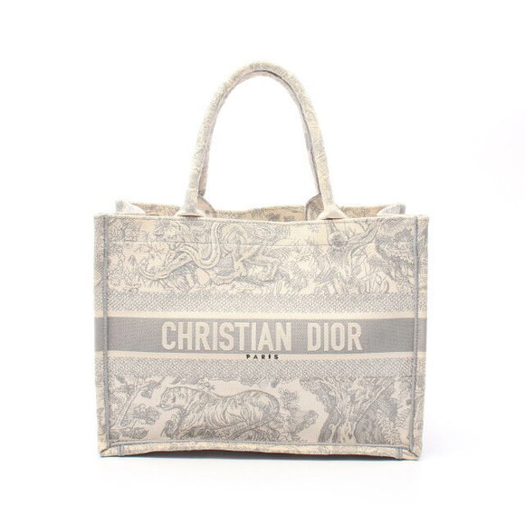 Dior Book Tote Bag Toile Jouy Canvas White Gray - Picture 1 of 7